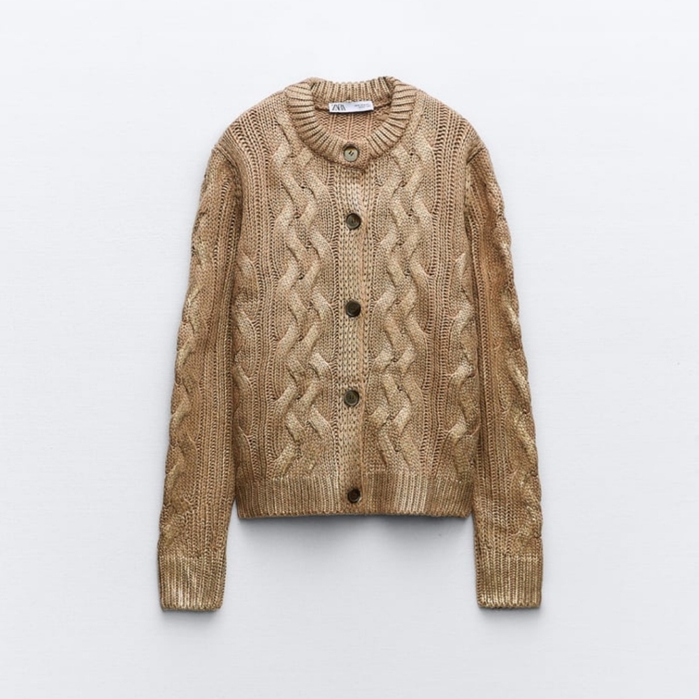 ❌️SOLD❌️FOIL KNIT CARDIGAN SIZE M - Picture 9 of 12